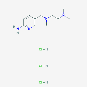 molecular formula C11H23Cl3N4 B2883653 5-({[2-(dimethylamino)ethyl](methyl)amino}methyl)pyridin-2-amine trihydrochloride CAS No. 2445792-48-1