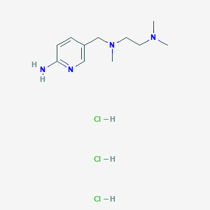 molecular formula C11H23Cl3N4 B2883653 N'-[(6-Aminopyridin-3-yl)methyl]-N,N,N'-trimethylethane-1,2-diamine;trihydrochloride CAS No. 2445792-48-1