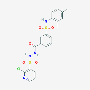 molecular formula C20H19ClN4O5S2 B2883654 3-{N'-[(2-chloropyridin-3-yl)sulfonyl]hydrazinecarbonyl}-N-(2,4-dimethylphenyl)benzene-1-sulfonamide CAS No. 1087804-52-1