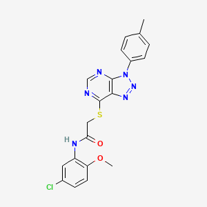 molecular formula C20H17ClN6O2S B2883669 N-(5-chloro-2-methoxyphenyl)-2-((3-(p-tolyl)-3H-[1,2,3]triazolo[4,5-d]pyrimidin-7-yl)thio)acetamide CAS No. 863459-37-4