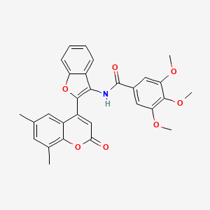 N-[2-(6,8-dimethyl-2-oxo-2H-chromen-4-yl)-1-benzofuran-3-yl]-3,4,5-trimethoxybenzamide