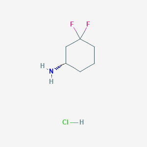 molecular formula C6H12ClF2N B2883675 (1S)-3,3-difluorocyclohexanamine;hydrochloride CAS No. 2199497-63-5