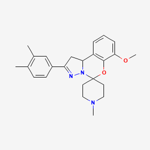 2-(3,4-Dimethylphenyl)-7-methoxy-1'-methyl-1,10b-dihydrospiro[benzo[e]pyrazolo[1,5-c][1,3]oxazine-5,4'-piperidine]
