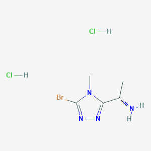 molecular formula C5H11BrCl2N4 B2883710 (1S)-1-(5-Bromo-4-methyl-1,2,4-triazol-3-yl)ethanamine;dihydrochloride CAS No. 2460740-27-4