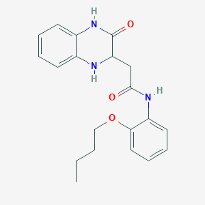 molecular formula C20H23N3O3 B2883716 N-(2-butoxyphenyl)-2-(3-oxo-1,2,3,4-tetrahydroquinoxalin-2-yl)acetamide CAS No. 474009-80-8