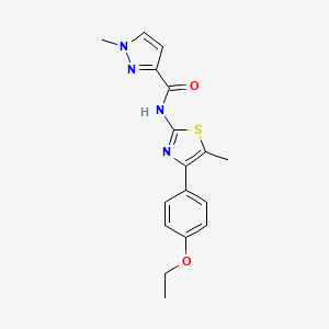 molecular formula C17H18N4O2S B2883717 N-(4-(4-ethoxyphenyl)-5-methylthiazol-2-yl)-1-methyl-1H-pyrazole-3-carboxamide CAS No. 1172542-69-6