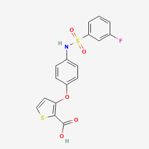 molecular formula C17H12FNO5S2 B2883719 3-(4-{[(3-Fluorophenyl)sulfonyl]amino}phenoxy)-2-thiophenecarboxylic acid CAS No. 882747-66-2