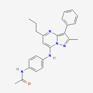 molecular formula C24H25N5O B2883721 N-[4-({2-Methyl-3-phenyl-5-propylpyrazolo[1,5-A]pyrimidin-7-YL}amino)phenyl]acetamide CAS No. 896820-81-8