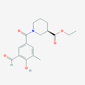 molecular formula C17H21NO5 B2883725 Ethyl (3R)-1-(3-formyl-4-hydroxy-5-methylbenzoyl)piperidine-3-carboxylate CAS No. 2223077-93-6