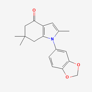molecular formula C18H19NO3 B2883732 1-(2H-1,3-benzodioxol-5-yl)-2,6,6-trimethyl-4,5,6,7-tetrahydro-1H-indol-4-one CAS No. 497060-14-7