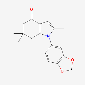 molecular formula C18H19NO3 B2883732 1-(1,3-benzodioxol-5-yl)-2,6,6-trimethyl-1,5,6,7-tetrahydro-4H-indol-4-one CAS No. 497060-14-7
