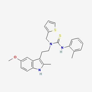 molecular formula C25H27N3OS2 B2883735 1-(2-(5-methoxy-2-methyl-1H-indol-3-yl)ethyl)-1-(thiophen-2-ylmethyl)-3-(o-tolyl)thiourea CAS No. 850934-93-9