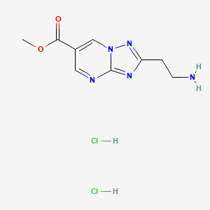 molecular formula C9H13Cl2N5O2 B2883745 Methyl 2-(2-aminoethyl)-[1,2,4]triazolo[1,5-a]pyrimidine-6-carboxylate dihydrochloride CAS No. 2413866-71-2