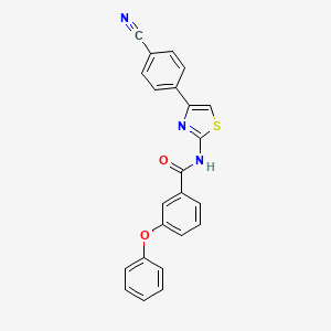 molecular formula C23H15N3O2S B2883763 N-[4-(4-cyanophenyl)-1,3-thiazol-2-yl]-3-phenoxybenzamide CAS No. 313648-07-6