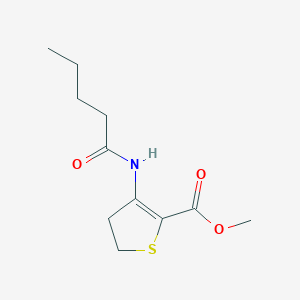 molecular formula C11H17NO3S B2883765 Methyl 3-pentanamido-4,5-dihydrothiophene-2-carboxylate CAS No. 392242-86-3