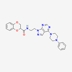 N-(2-(4-(4-phenylpiperazin-1-yl)-1H-pyrazolo[3,4-d]pyrimidin-1-yl)ethyl)-2,3-dihydrobenzo[b][1,4]dioxine-2-carboxamide