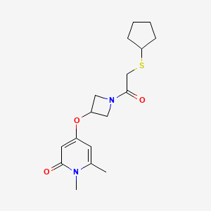 4-((1-(2-(cyclopentylthio)acetyl)azetidin-3-yl)oxy)-1,6-dimethylpyridin-2(1H)-one