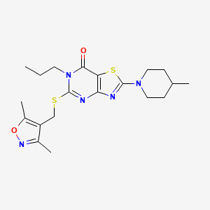 5-(((3,5-dimethylisoxazol-4-yl)methyl)thio)-2-(4-methylpiperidin-1-yl)-6-propylthiazolo[4,5-d]pyrimidin-7(6H)-one