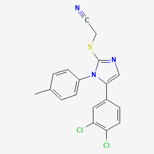 2-((5-(3,4-dichlorophenyl)-1-(p-tolyl)-1H-imidazol-2-yl)thio)acetonitrile