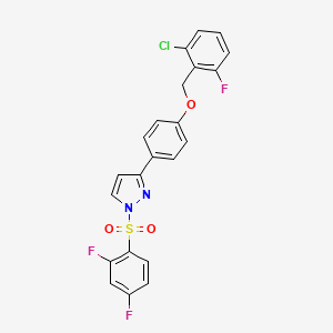 3-{4-[(2-chloro-6-fluorobenzyl)oxy]phenyl}-1-[(2,4-difluorophenyl)sulfonyl]-1H-pyrazole