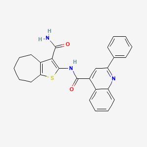 N-(3-carbamoyl-5,6,7,8-tetrahydro-4H-cyclohepta[b]thiophen-2-yl)-2-phenylquinoline-4-carboxamide