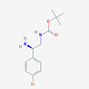 molecular formula C13H19BrN2O2 B2883836 Tert-butyl N-[(2R)-2-amino-2-(4-bromophenyl)ethyl]carbamate CAS No. 1269843-80-2