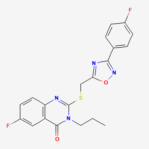 6-Fluoro-2-({[3-(4-fluorophenyl)-1,2,4-oxadiazol-5-yl]methyl}sulfanyl)-3-propyl-3,4-dihydroquinazolin-4-one