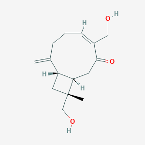 molecular formula C15H22O3 B2883862 (1R,4Z,9S,11R)-4,11-Bis(hydroxymethyl)-11-methyl-8-methylidenebicyclo[7.2.0]undec-4-en-3-one CAS No. 81426-95-1