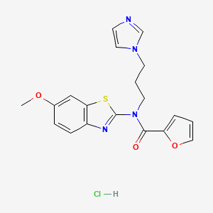 N-(3-(1H-imidazol-1-yl)propyl)-N-(6-methoxybenzo[d]thiazol-2-yl)furan-2-carboxamide hydrochloride
