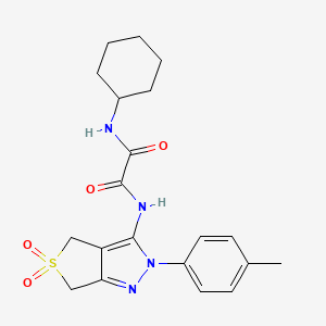 molecular formula C20H24N4O4S B2883864 N'-cyclohexyl-N-[2-(4-methylphenyl)-5,5-dioxo-2H,4H,6H-5lambda6-thieno[3,4-c]pyrazol-3-yl]ethanediamide CAS No. 899994-62-8