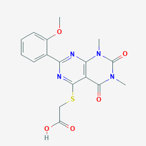2-[7-(2-Methoxyphenyl)-1,3-dimethyl-2,4-dioxopyrimido[4,5-d]pyrimidin-5-yl]sulfanylacetic acid