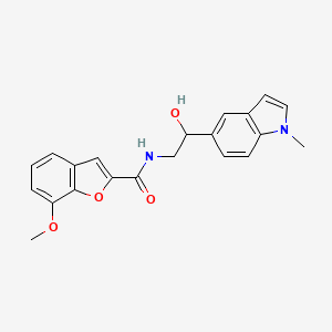 molecular formula C21H20N2O4 B2883869 N-(2-hydroxy-2-(1-methyl-1H-indol-5-yl)ethyl)-7-methoxybenzofuran-2-carboxamide CAS No. 2034595-50-9