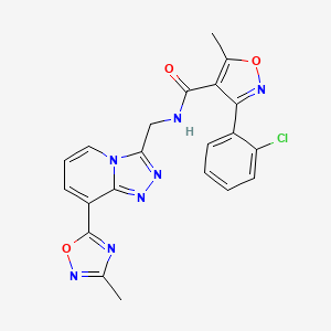 3-(2-chlorophenyl)-5-methyl-N-((8-(3-methyl-1,2,4-oxadiazol-5-yl)-[1,2,4]triazolo[4,3-a]pyridin-3-yl)methyl)isoxazole-4-carboxamide