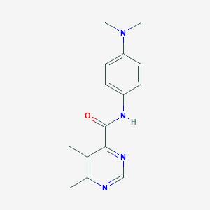 molecular formula C15H18N4O B2883893 N-[4-(Dimethylamino)phenyl]-5,6-dimethylpyrimidine-4-carboxamide CAS No. 2380183-88-8