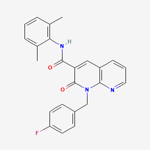 molecular formula C24H20FN3O2 B2883921 N-(2,6-dimethylphenyl)-1-[(4-fluorophenyl)methyl]-2-oxo-1,2-dihydro-1,8-naphthyridine-3-carboxamide CAS No. 946252-20-6