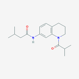 molecular formula C18H26N2O2 B2883923 N-(1-isobutyryl-1,2,3,4-tetrahydroquinolin-7-yl)-3-methylbutanamide CAS No. 1005294-40-5
