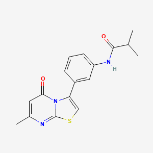 molecular formula C17H17N3O2S B2883925 N-(3-(7-methyl-5-oxo-5H-thiazolo[3,2-a]pyrimidin-3-yl)phenyl)isobutyramide CAS No. 1021039-58-6