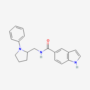 molecular formula C20H21N3O B2883933 N-[(1-phenylpyrrolidin-2-yl)methyl]-1H-indole-5-carboxamide CAS No. 1705197-22-3