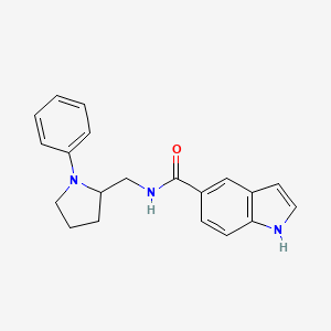 molecular formula C20H21N3O B2883933 N-((1-phenylpyrrolidin-2-yl)methyl)-1H-indole-5-carboxamide CAS No. 1705197-22-3