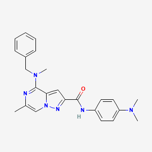 molecular formula C24H26N6O B2883945 4-[benzyl(methyl)amino]-N-[4-(dimethylamino)phenyl]-6-methylpyrazolo[1,5-a]pyrazine-2-carboxamide CAS No. 1775454-35-7