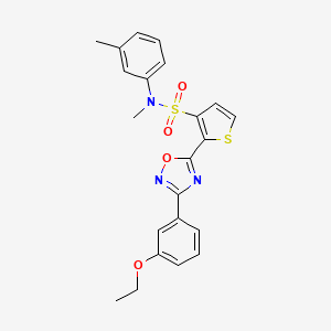 molecular formula C22H21N3O4S2 B2883946 2-[3-(3-ethoxyphenyl)-1,2,4-oxadiazol-5-yl]-N-methyl-N-(3-methylphenyl)thiophene-3-sulfonamide CAS No. 1251671-40-5