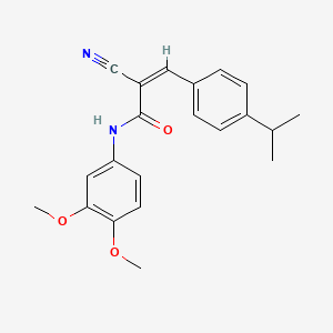 molecular formula C21H22N2O3 B2883953 (Z)-2-cyano-N-(3,4-dimethoxyphenyl)-3-(4-propan-2-ylphenyl)prop-2-enamide CAS No. 466650-61-3