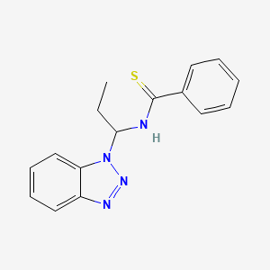 molecular formula C16H16N4S B2883955 N-[1-(1H-1,2,3-Benzotriazol-1-yl)propyl]benzenecarbothioamide CAS No. 170937-80-1