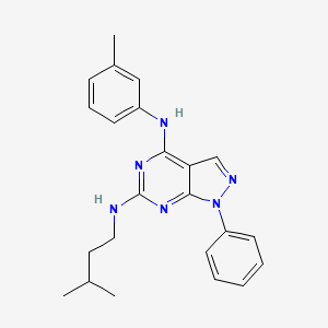 molecular formula C23H26N6 B2883959 N6-(3-methylbutyl)-N4-(3-methylphenyl)-1-phenyl-1H-pyrazolo[3,4-d]pyrimidine-4,6-diamine CAS No. 946265-61-8