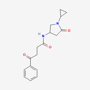 molecular formula C17H20N2O3 B2883960 N-(1-cyclopropyl-5-oxopyrrolidin-3-yl)-4-oxo-4-phenylbutanamide CAS No. 1396806-01-1