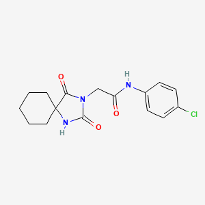 molecular formula C16H18ClN3O3 B2883961 N-(4-chlorophenyl)-2-(2,4-dioxo-1,3-diazaspiro[4.5]decan-3-yl)acetamide CAS No. 731781-51-4