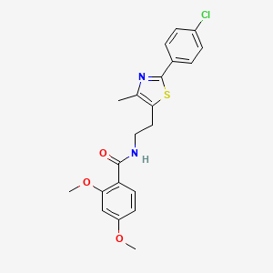 molecular formula C21H21ClN2O3S B2883968 N-{2-[2-(4-chlorophenyl)-4-methyl-1,3-thiazol-5-yl]ethyl}-2,4-dimethoxybenzamide CAS No. 894003-74-8