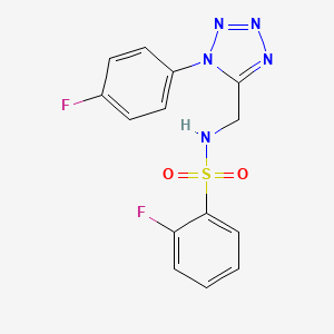 2-fluoro-N-((1-(4-fluorophenyl)-1H-tetrazol-5-yl)methyl)benzenesulfonamide