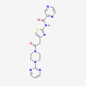N-(4-(2-oxo-2-(4-(pyrimidin-2-yl)piperazin-1-yl)ethyl)thiazol-2-yl)pyrazine-2-carboxamide