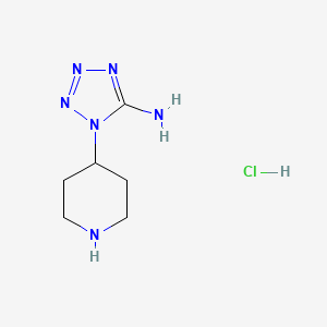 molecular formula C6H13ClN6 B2884008 1-Piperidin-4-yltetrazol-5-amine;hydrochloride CAS No. 2378501-79-0